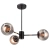 Lampa wisząca czarno-złota 3-punktowa 8044/3A ze szklanymi kloszami - Lampy Elem